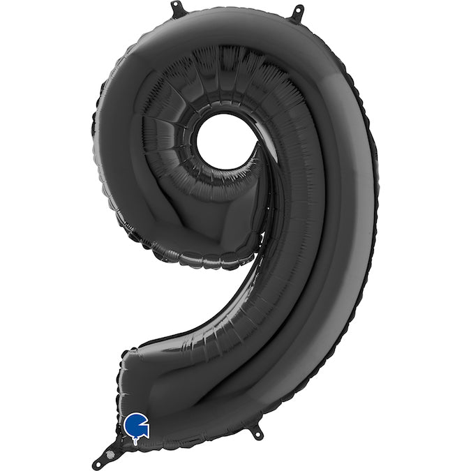 26" Midsize Foil Shape Balloon Number 9 Black