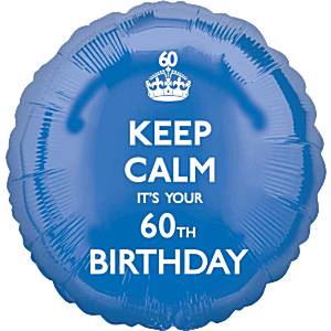 18" Keep Calm 60th Birthday Balloon