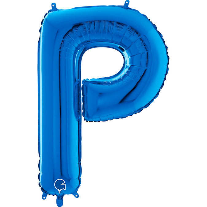 26" Midsize Letter Shape P Blue Foil Balloon
