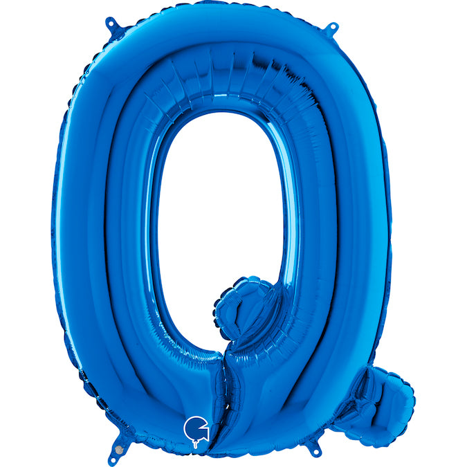 26" Midsize Letter Shape Q Blue Foil Balloon