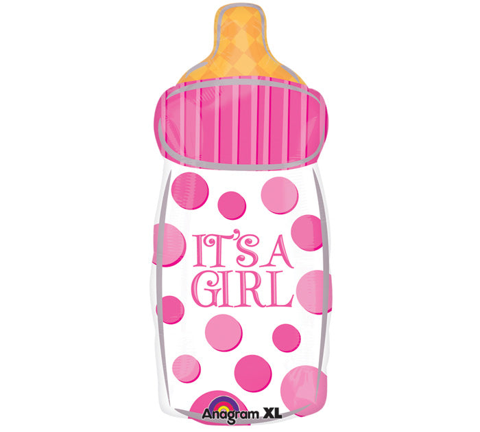 23" It's A Girl Baby Bottle Mylar Balloon