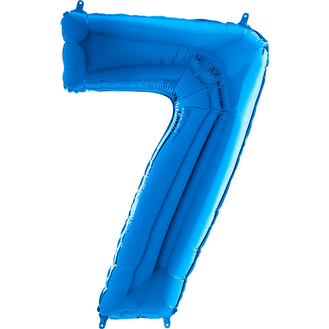 26" Midsize Foil Shape Balloon Number 7 Blue