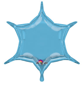 22" Pastel Blue 6-Point Star Foil Balloon