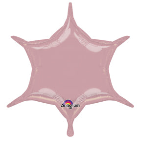 22" Pastel Pink 6-Point Star Foil Balloon