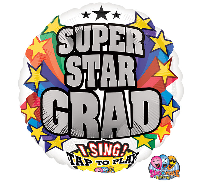 28" Singing Balloons Super Star Grad(DO NOT SING)