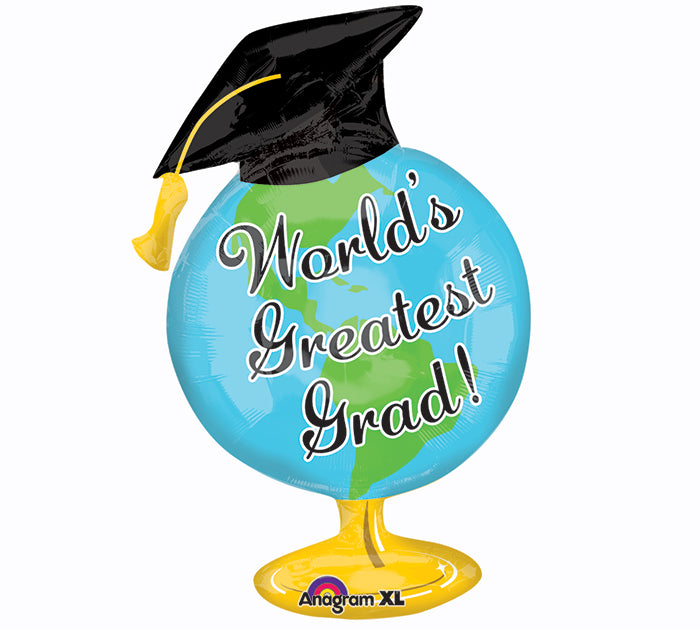 Large Shape Greatest Grad Globe Balloon