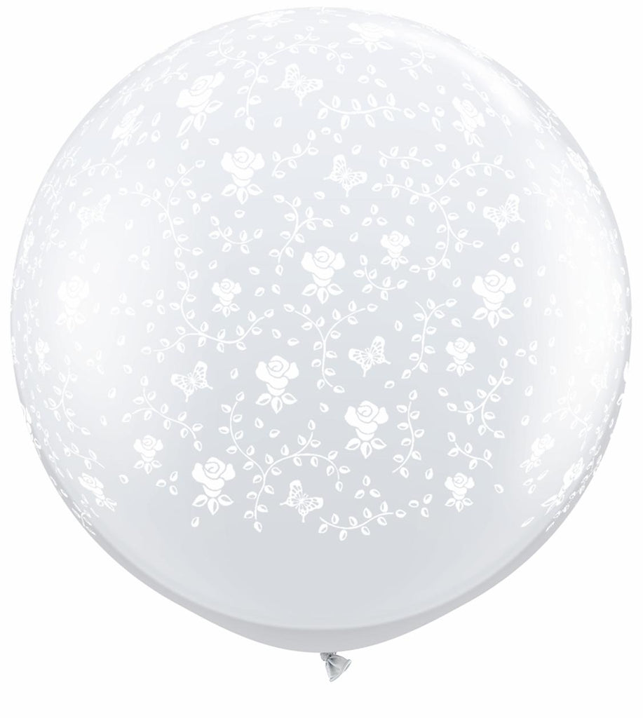 36" Flowers-A-Round Diamond Clear (2 Count) Latex Balloons