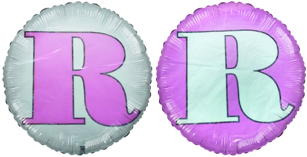 18" Classic Letter Balloon Letter "R" Pink/White