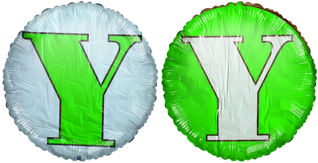 18" Classic Letter Balloon Letter "Y" Green/White