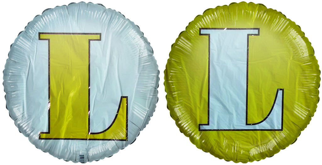 18" Classic Letter Balloon Letter "L" Yellow With White