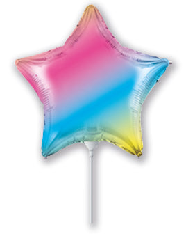 9" Airfill Only Gradient Mini Star Foil Balloon