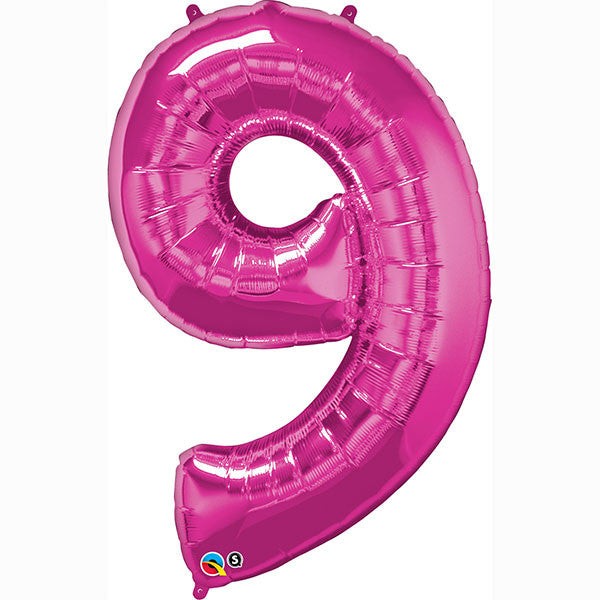 42" Jumbo Number Balloon Nine Magenta