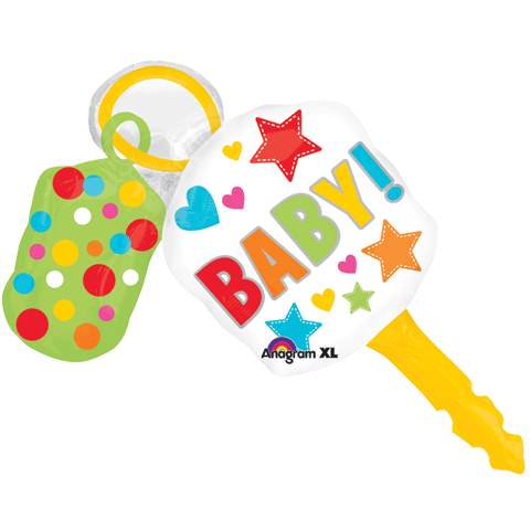 38" SuperShape Baby Keys Balloon Packaged