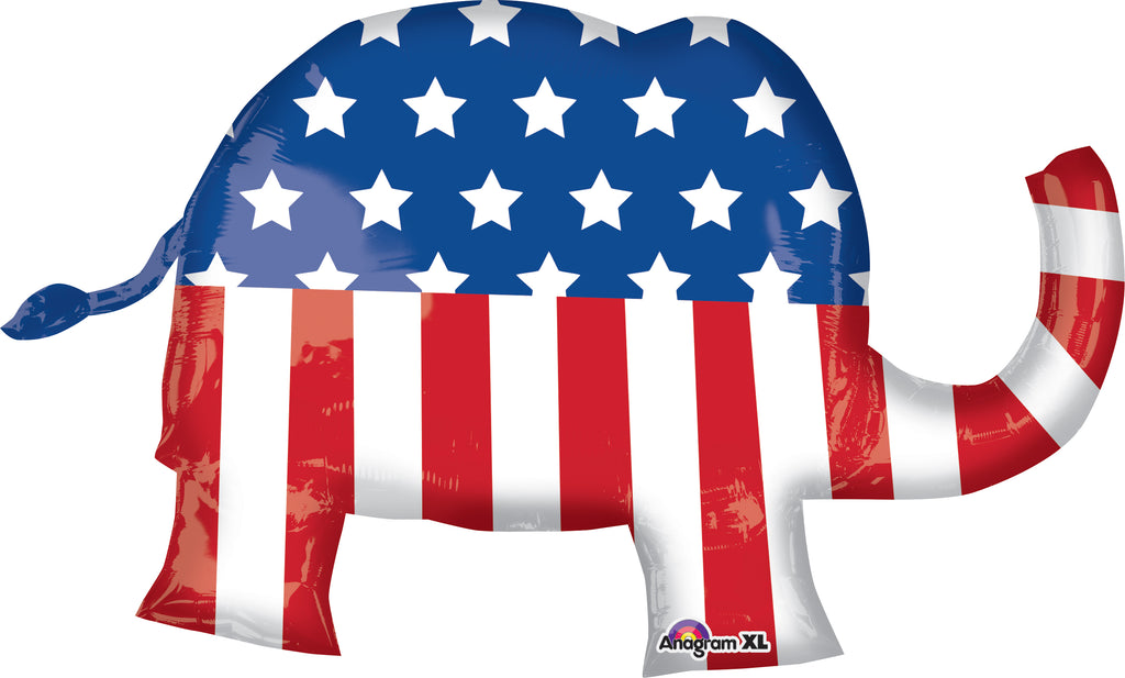 40" Jumbo Election Elephant Balloon Packaged