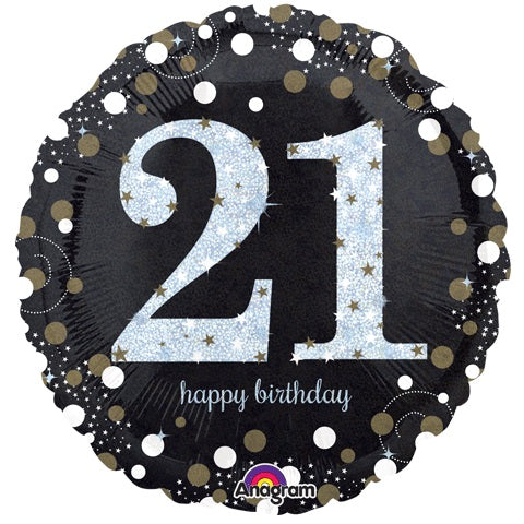 18" Sparkling Birthday 21 Balloon