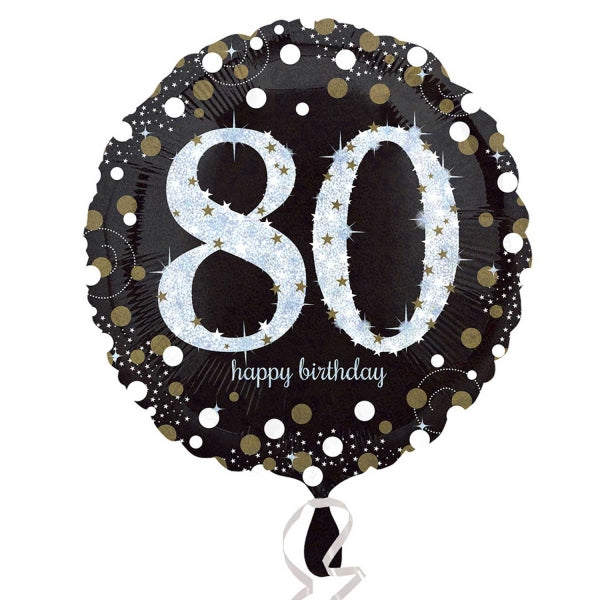 18" Sparkling Birthday 80 Balloon