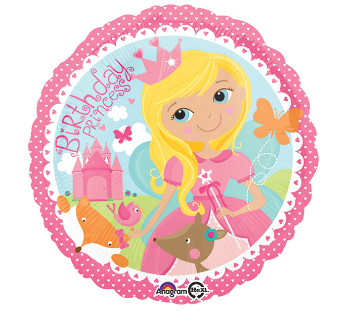 18" Woodland Princess Happy Birthday Balloon Packaged