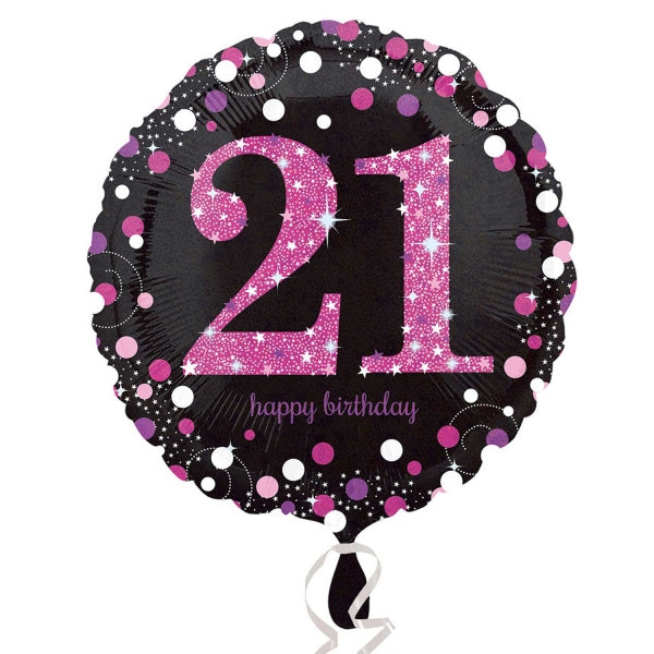 18" Pink Celebration 21 Balloon
