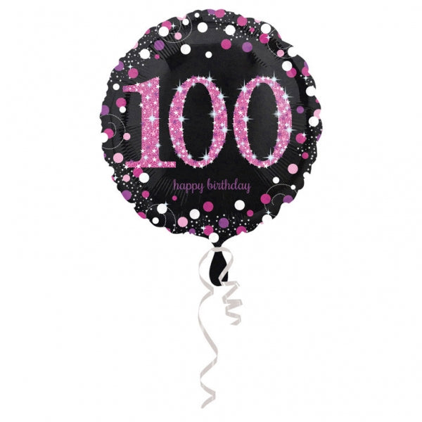 18" Pink Celebration 100 Balloon