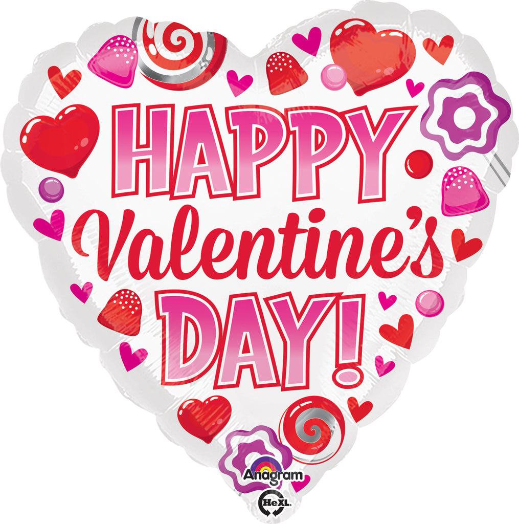 18" Happy Valentine's Day Candy Hearts Balloon