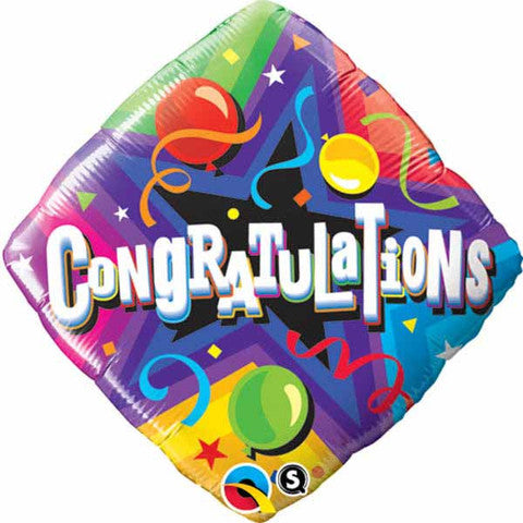 18" Congratulations Party Time Packaged Mylar Balloon