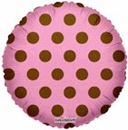9" Airfill Only Airfill Only Brown Polka Dots on Rose Balloon
