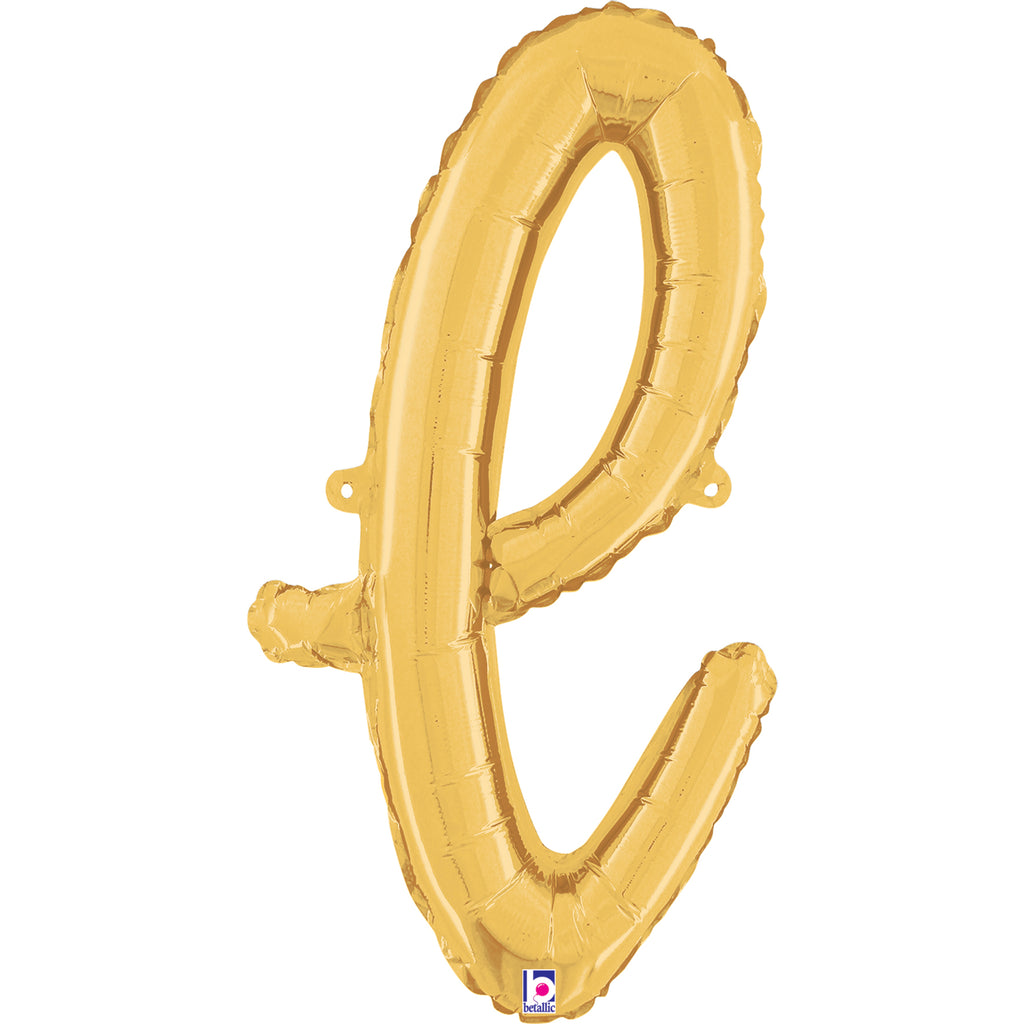 24" Air Filled Only Script Letter "L" Gold Foil Balloon