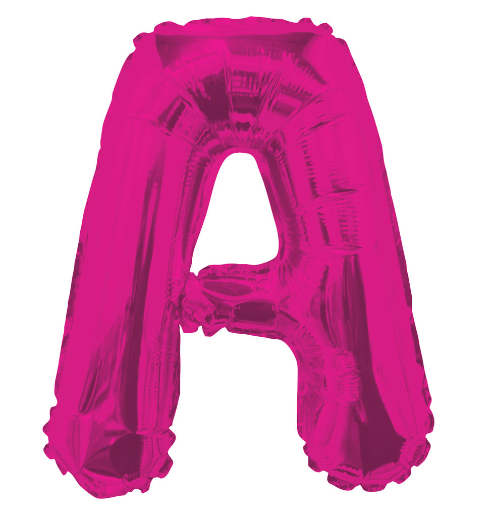 14" Airfill with Valve Only Letter A Hot Pink Balloon