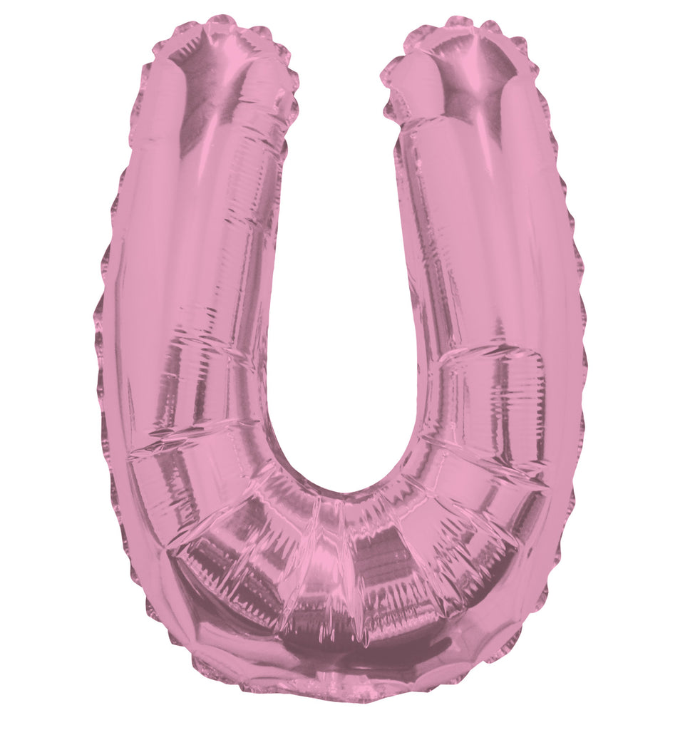 14" Airfill with Valve Only Letter U Pink Balloon