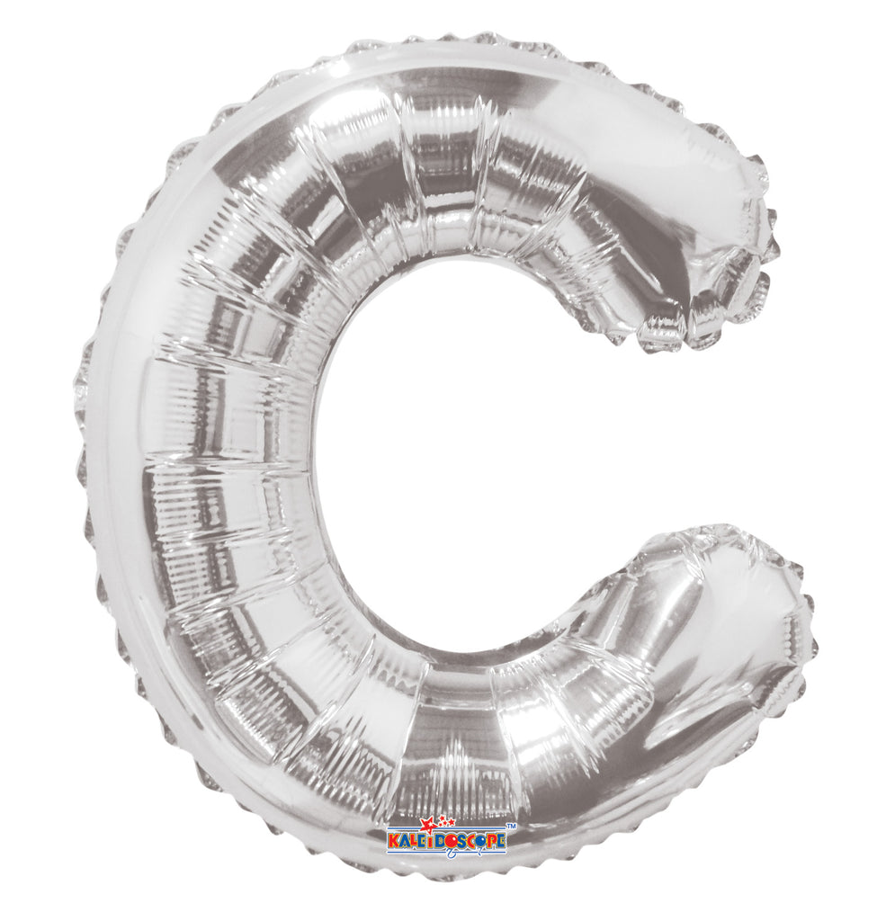 14" Airfill with Valve Only Letter C Silver Balloon