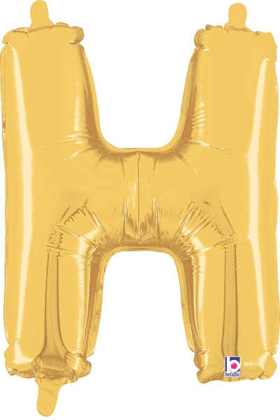 7" Airfill Only (requires heat sealing) Megaloon Jr. Letter Balloons H Gold