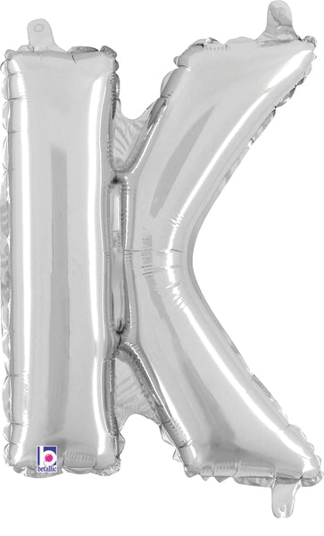 7" Airfill Only (requires heat sealing) Megaloon Jr. Letter Balloons K Silver