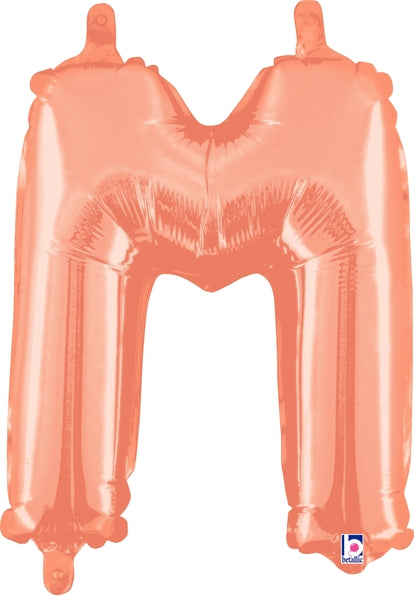 14" Airfill Only (Self Sealing) Megaloon Jr. Letter M Rose Gold Balloon