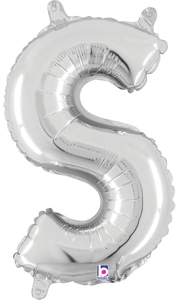 7" Airfill Only (requires heat sealing) Megaloon Jr. Letter Balloons S Silver