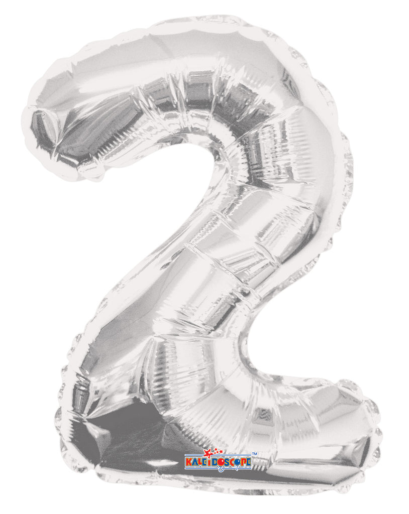 14" Airfill with Valve Only Number 2 Silver Balloon
