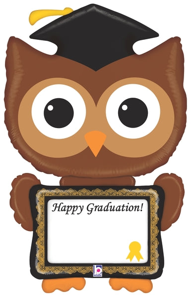 46" Shape Packaged ReMARKables Owl Grad Balloon