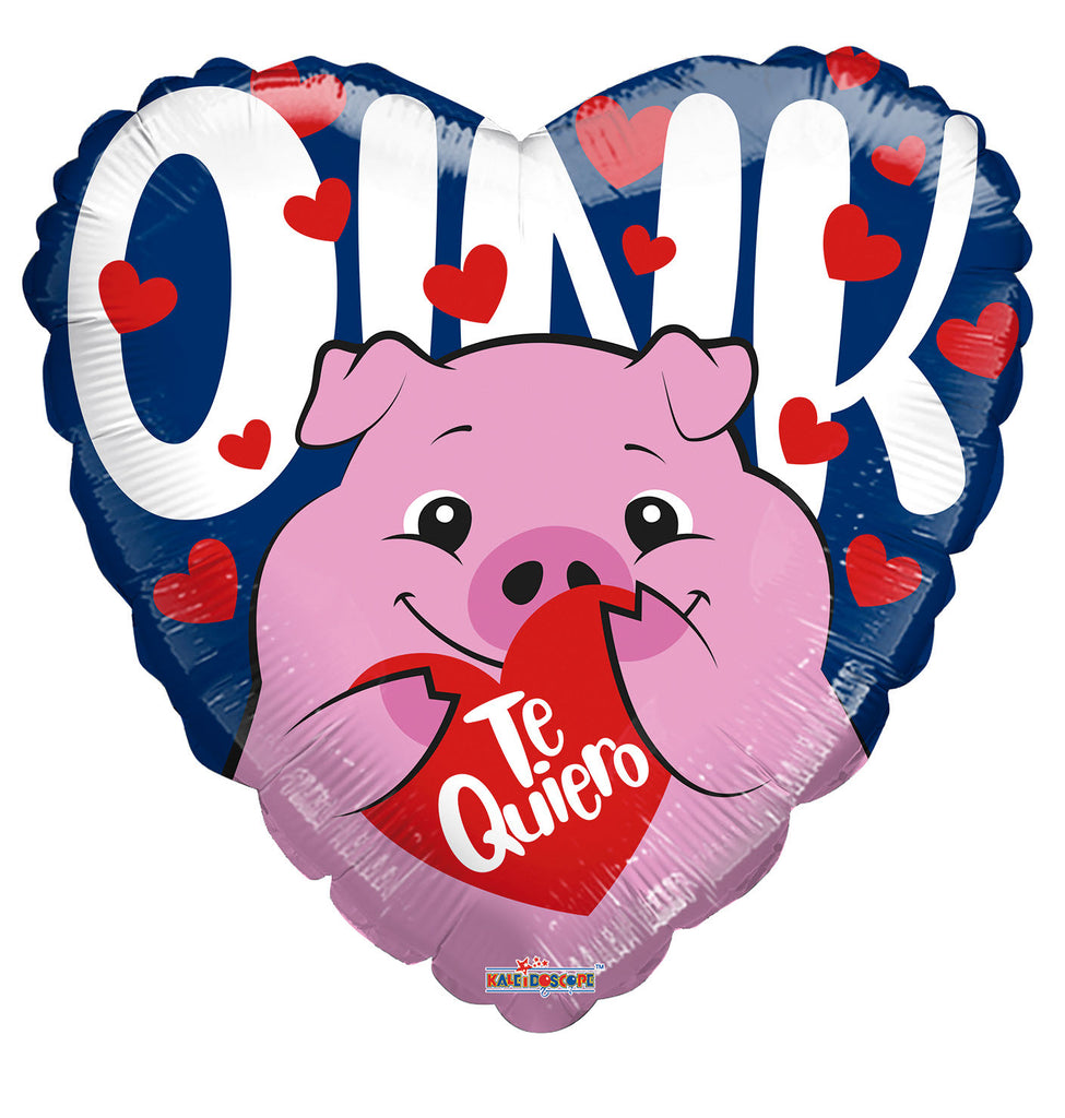 18" Oink Te Quiero Gellibean Foil Balloon (Spanish)