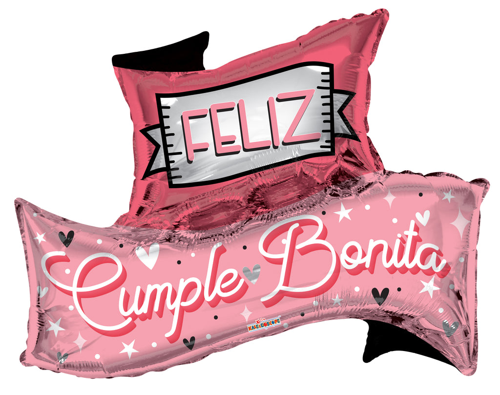 28" Chula Bonita Cumple (Spanish) Foil Balloon