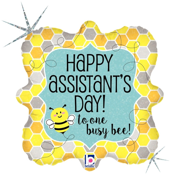 18" Square Holographic Balloon Busy Bee Assistant