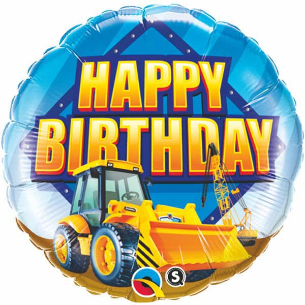 18" Birthday Construction Zone Mylar Balloon