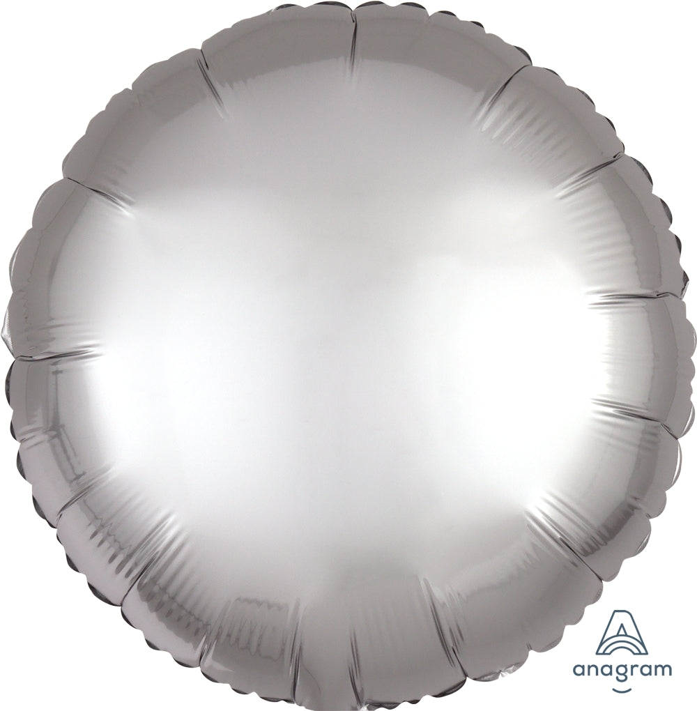 18" Satin Luxe Platinum Circle Foil Balloon