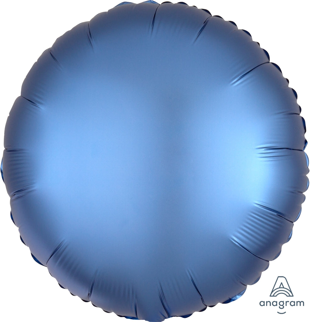 18" Satin Luxe Azure Circle Foil Balloon