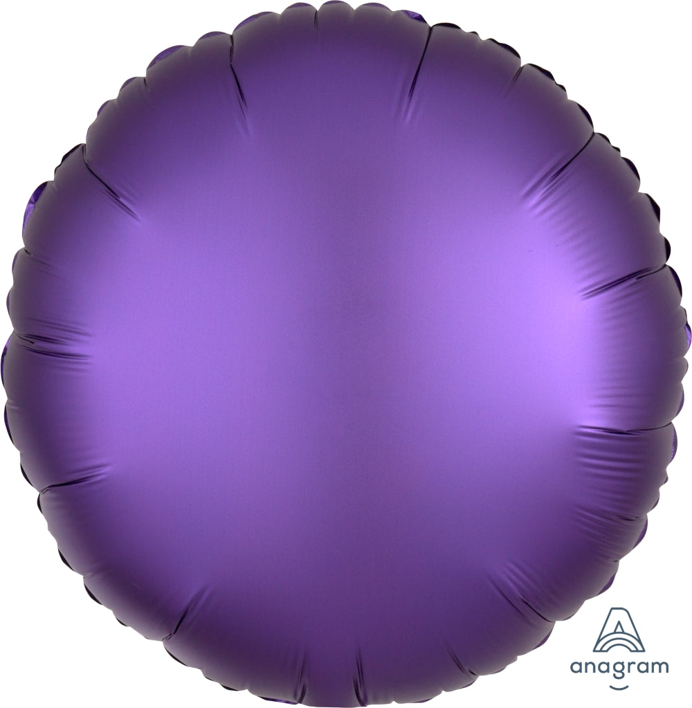 18" Satin Luxe Purple Royale Circle Foil Balloon