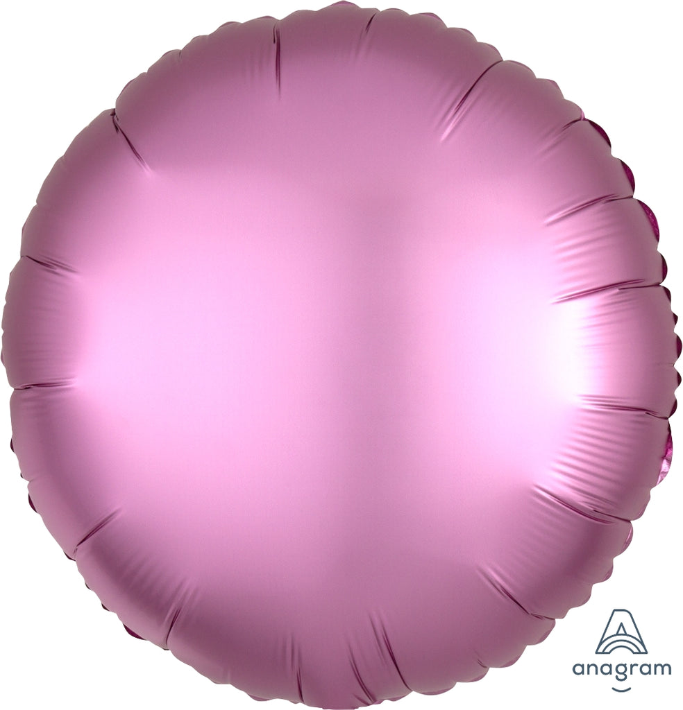 18" Satin Luxe Flamingo Circle Foil Balloon