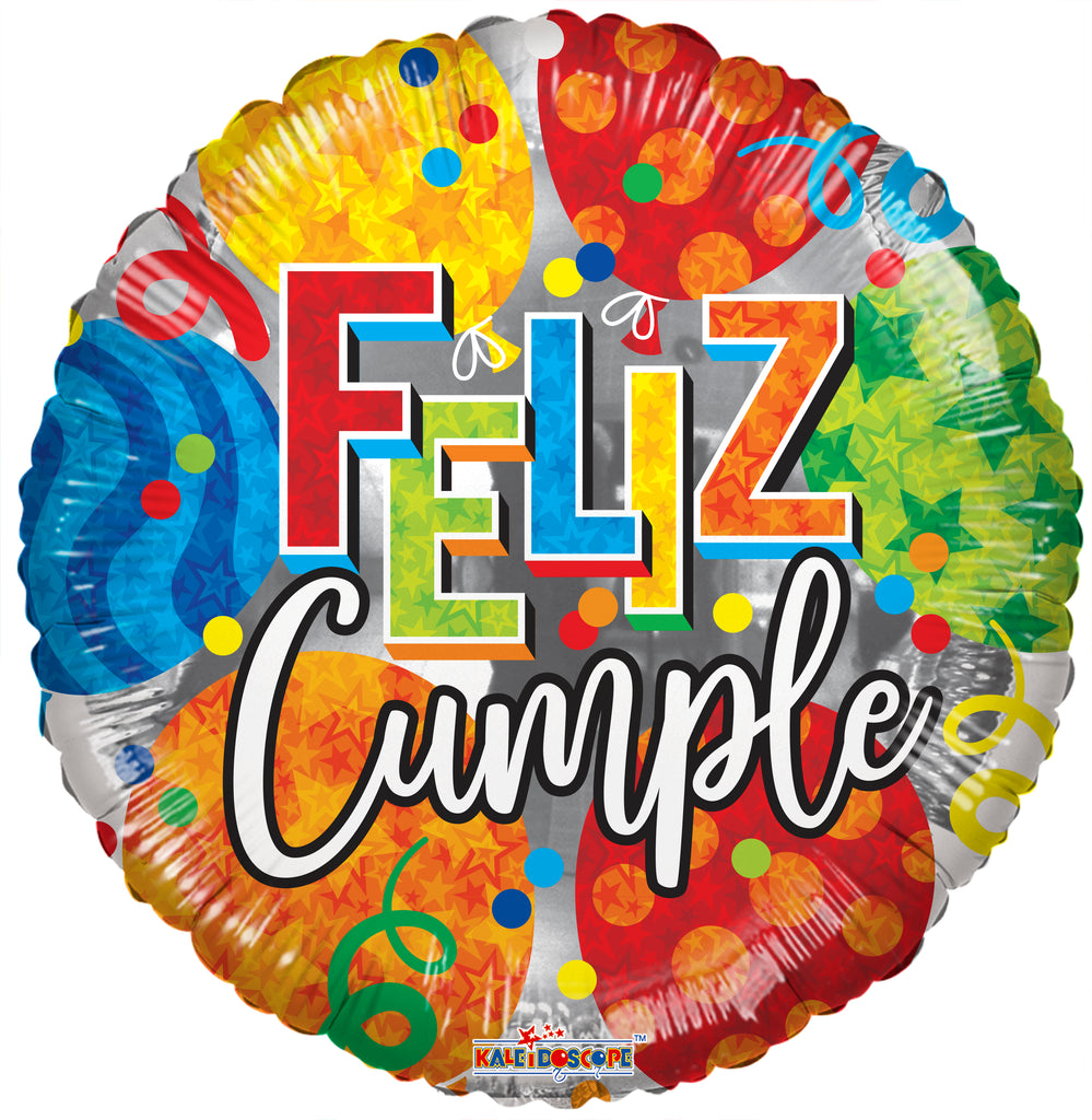 18" Feliz Cumple Globos (Spanish) Foil Balloon