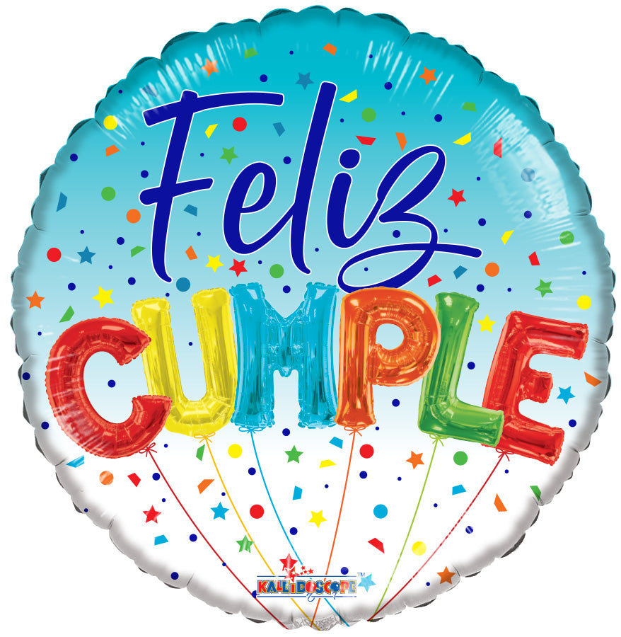 18" Feliz Cumple Globos (Spanish) Foil Balloon