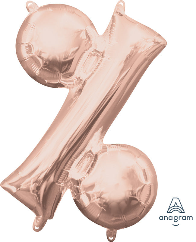 16" Airfill Only Symbol "%" Rose Gold Foil Balloon