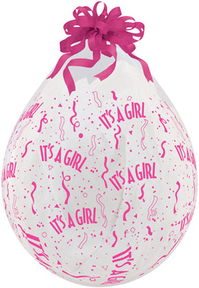 18" Stuffing Balloons It's A Girl-A-Round Clear (25 Count)