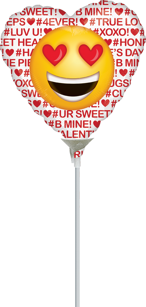9" Airfill Only Smiley Love Emoticon Love Balloon