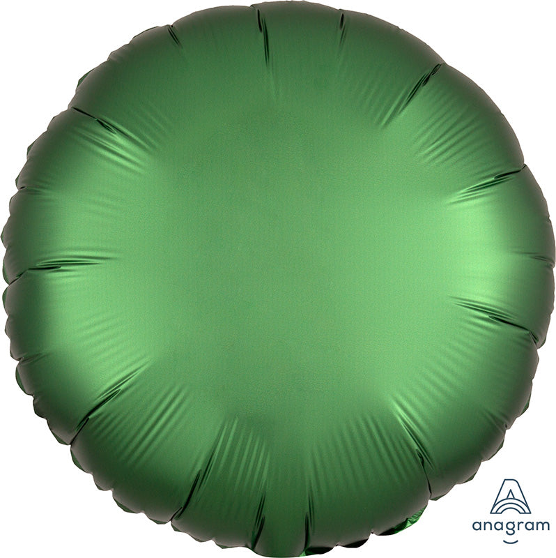 18" Satin Luxe Emerald Circle Foil Balloon